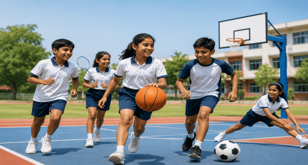 Students participating in physical education activities at Ayana International School